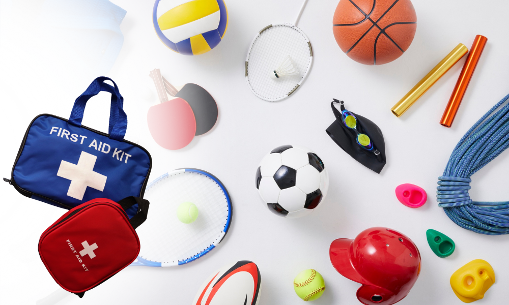 Dentist in Burlington at Maple Mews Dental showing sports dental emergency kit supplies